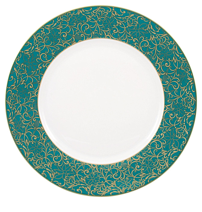 Assiette à  diner turquoise - Raynaud